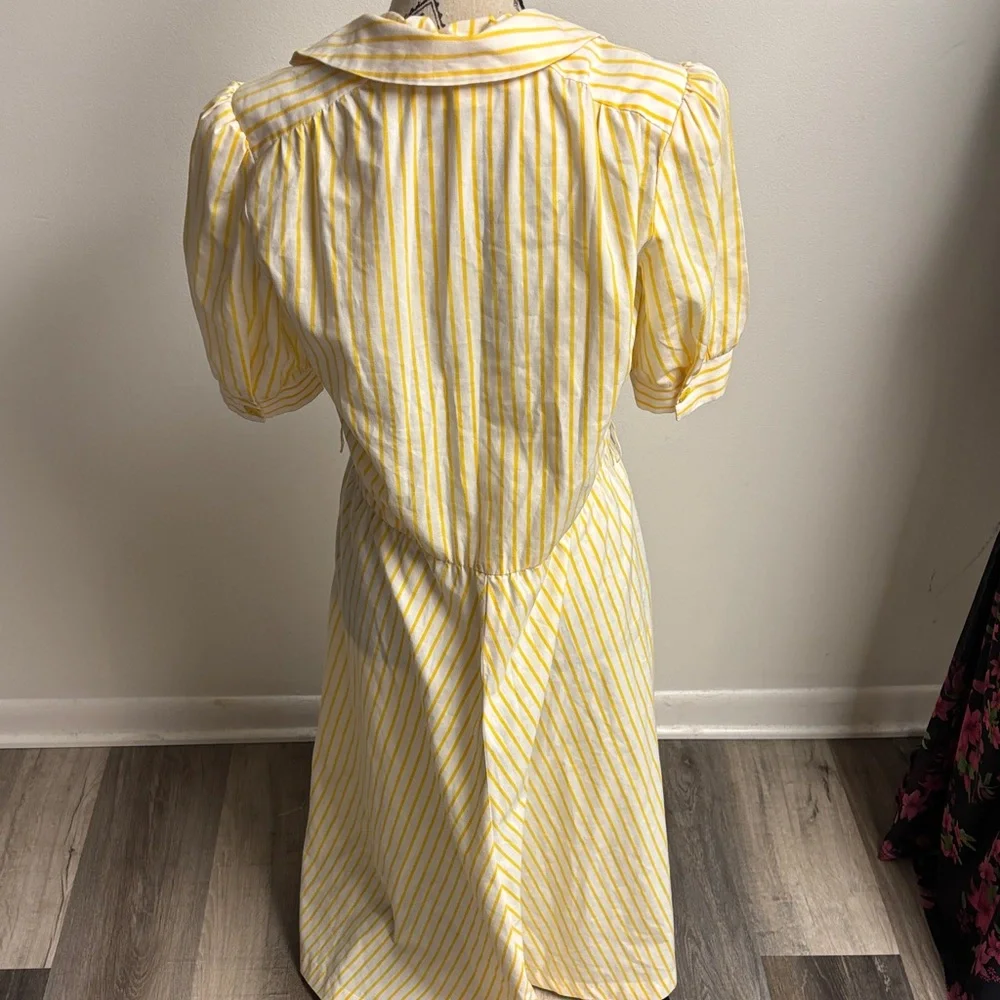 Vintage 60’s Yellow Striped Midi Dress - Picture 2 of 16